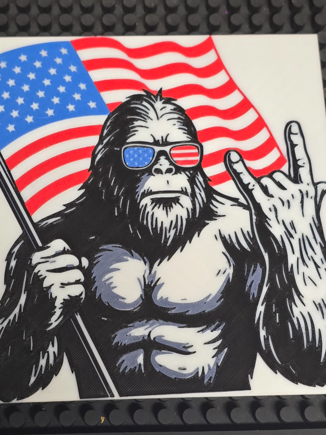 ’Merica Squatch – Patriotic 3D Printed Bigfoot Sign
