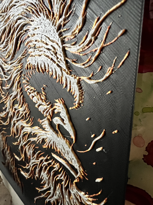 Wild and Untamed Bigfoot layered 3D printed wall art detail