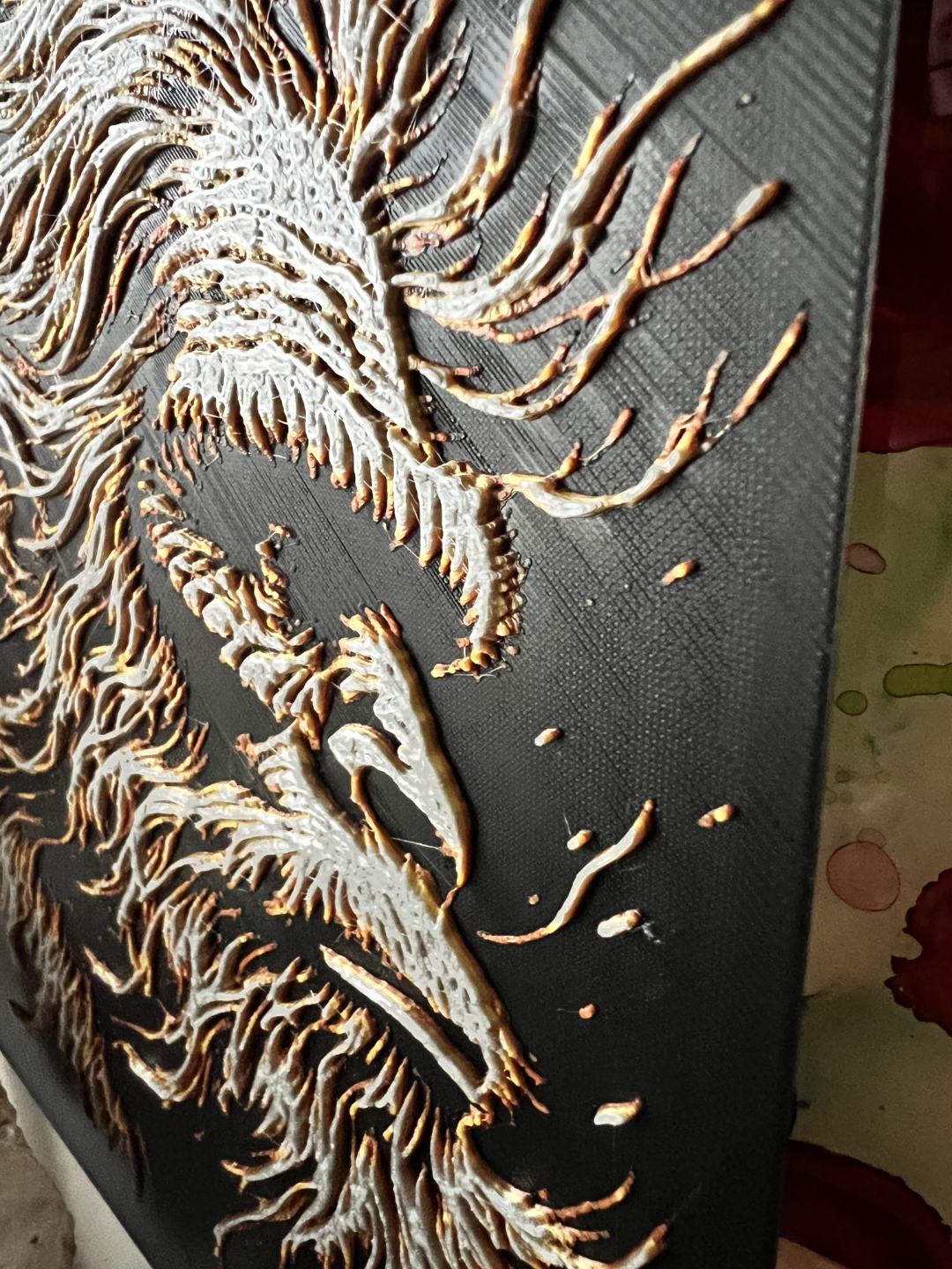 Wild and Untamed Bigfoot layered 3D printed wall art detail
