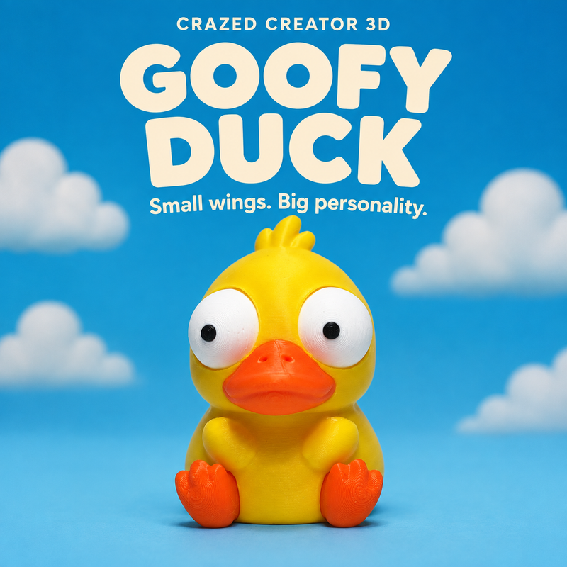 Googly Duck – Posable Eyes 3D Printed Desk Toy